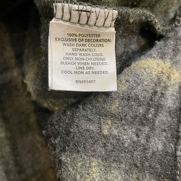 John Wayne Sweater Fleece Plaid Mock Neck 1/4 Snap Up Long Sleeve Mens XL - Picture 7 of 8